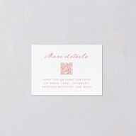 Maximalist Floral Crest QR Code RSVP Cards Pink Cotton Signature Standard