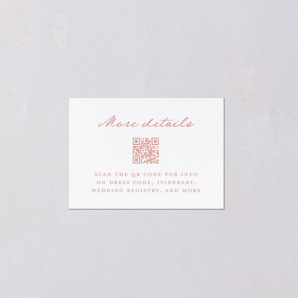 Maximalist Floral Crest QR Code RSVP Cards Pink Cotton Signature Standard