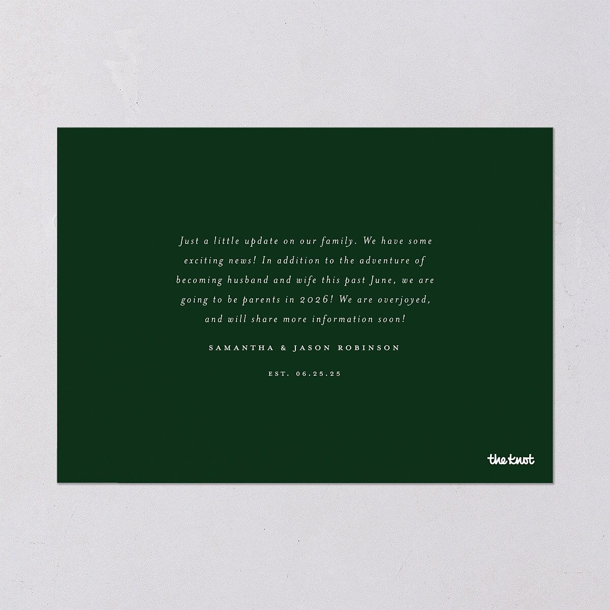 Just Married Christmas Holiday Cards Gold Jewel Red Signature