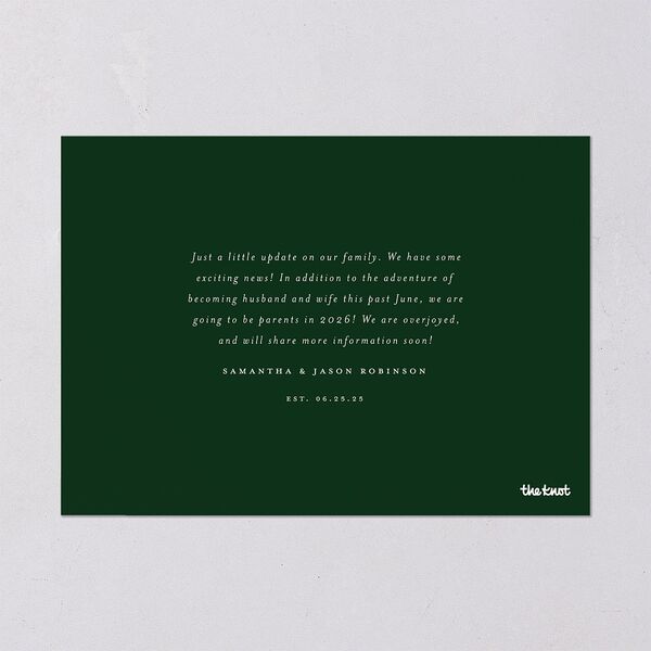 Just Married Christmas Holiday Cards Gold Jewel Red Signature