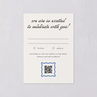 Wavy Frame Photo Wedding Response Cards Sea Blue Signature Standard