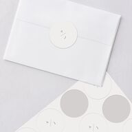 Minimal Wildflower Wedding Stickers Off-White Circle