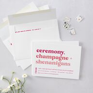Vibrant Bold Wedding Invitations Hot Pink Signature Blank No Standard
