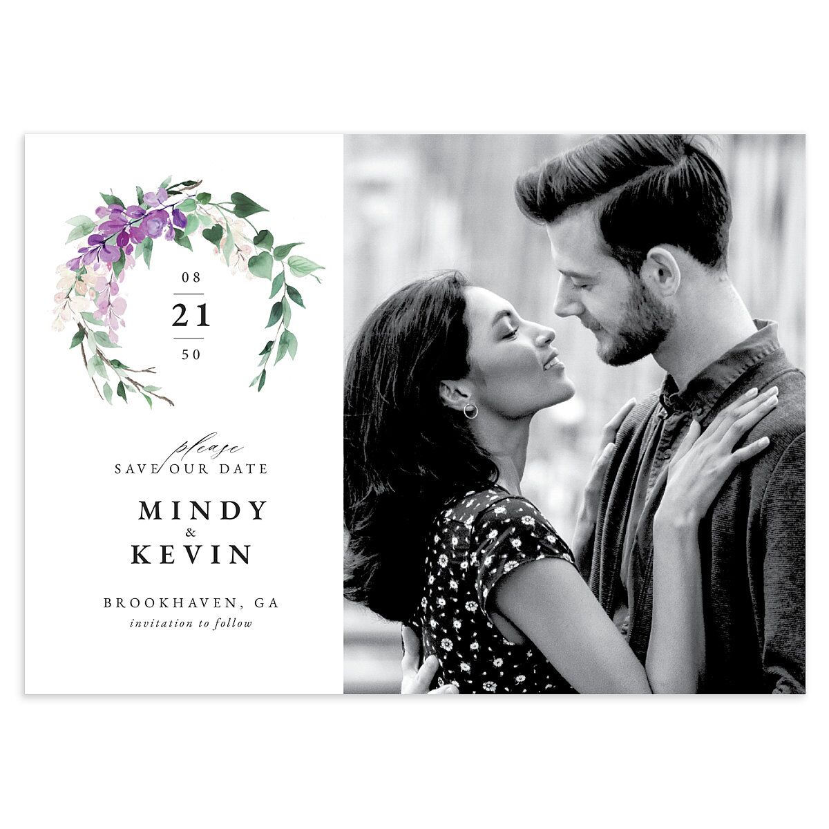 Romantic Wisteria Save The Date Cards