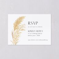 Regal Pampas Wedding Response Cards Gold Pure White Signature Standard