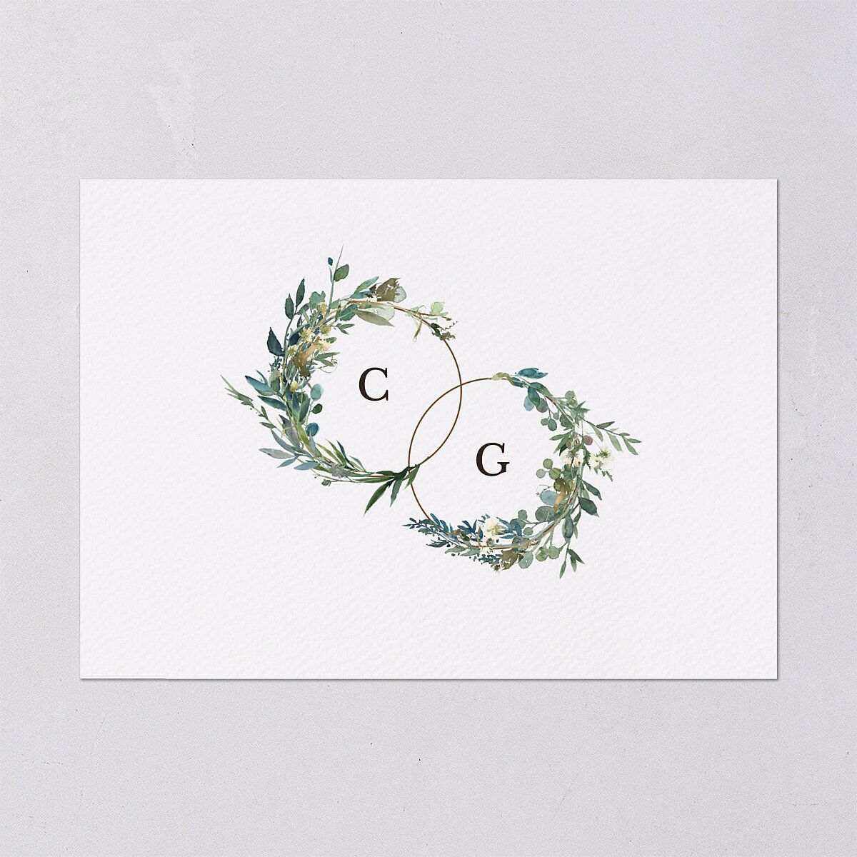 Rustic Hoops Save the Date Cards Eucalyptus Signature smooth Blank No Standard