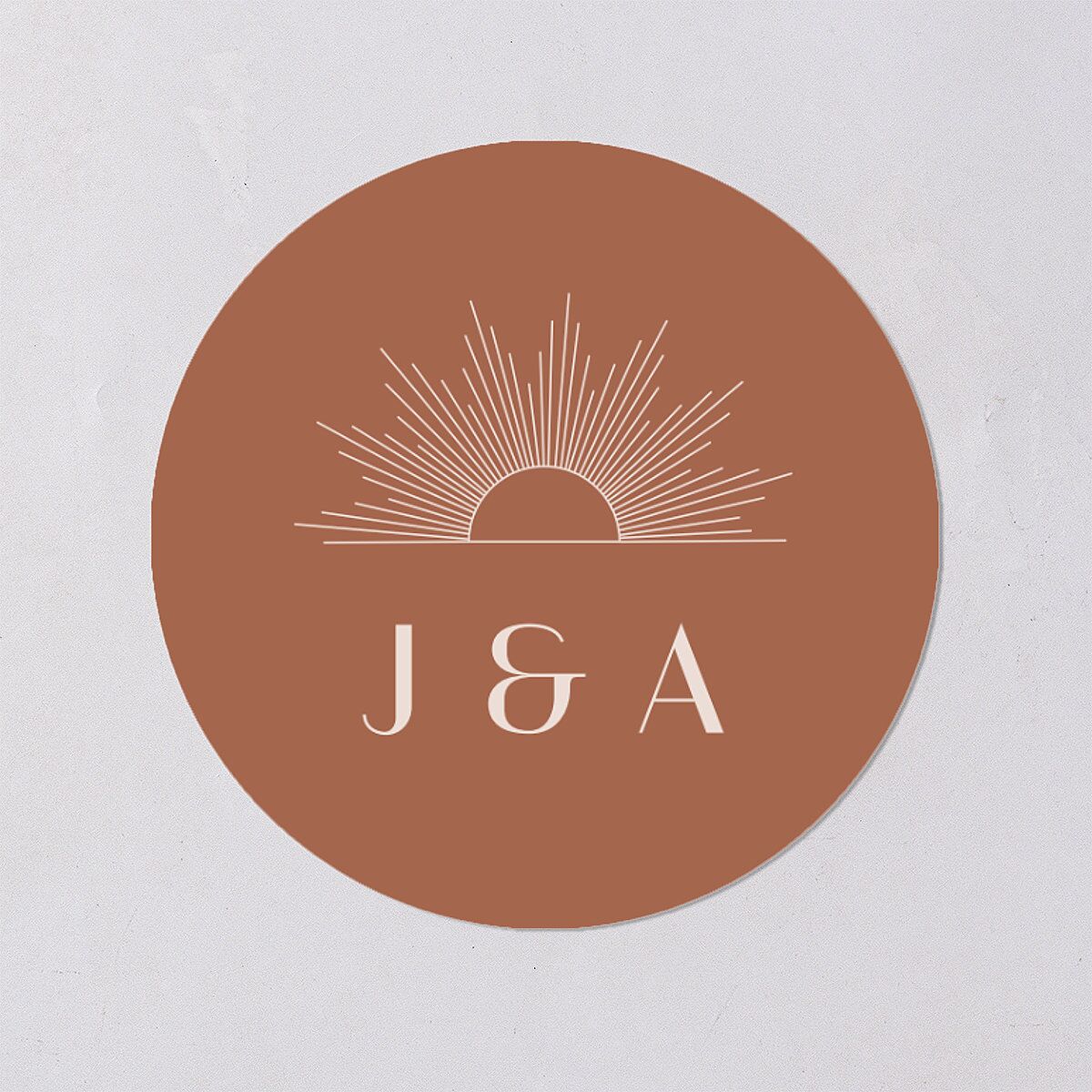Modern Romantic Wedding Stickers Chestnut Circle