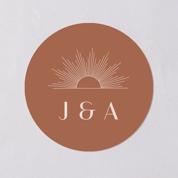 Modern Romantic Wedding Stickers Chestnut Circle