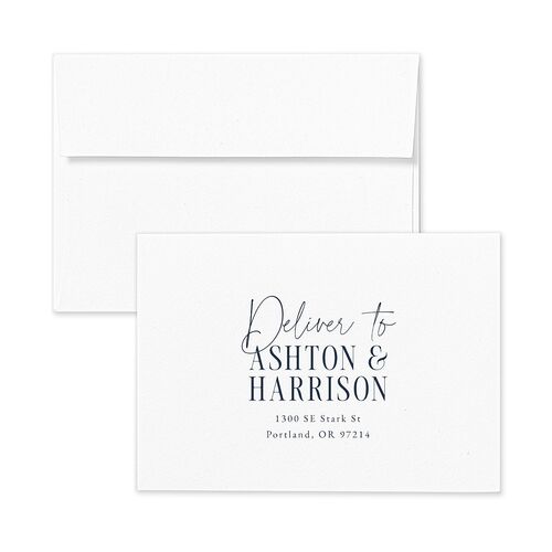 Timeless Lockup Response Card Envelopes White Regency Blue Return Address Signature Standard