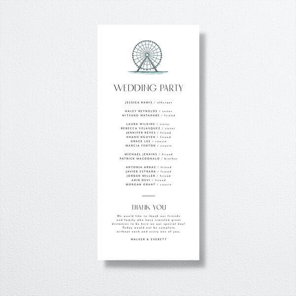 Watercolor Chicago Wedding Programs Regency Blue Signature