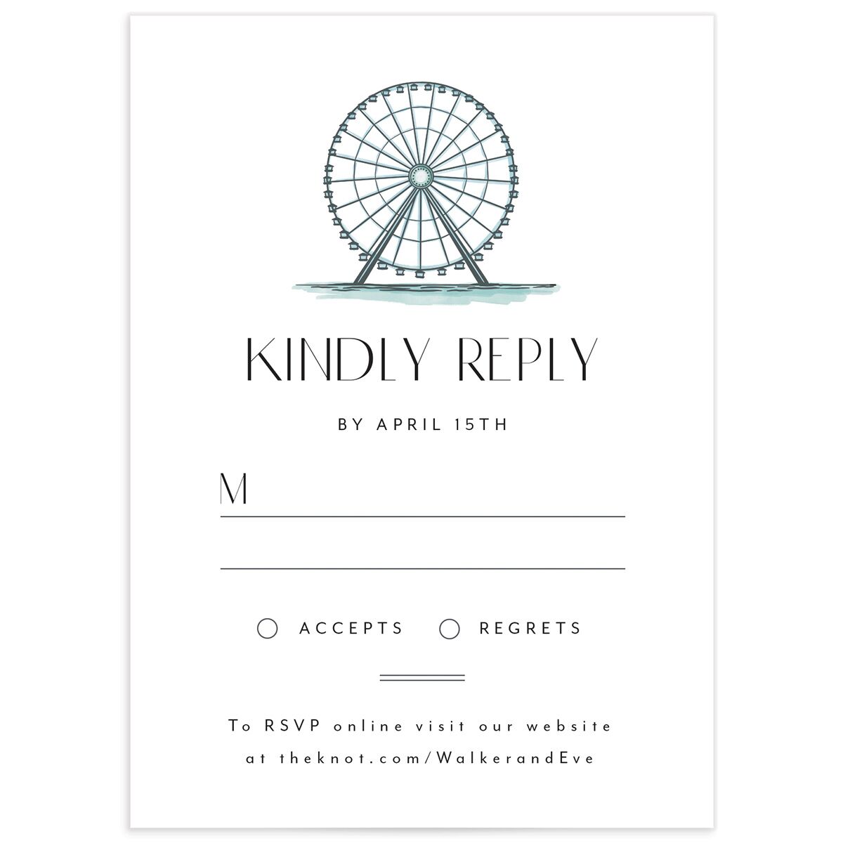 Watercolor Chicago Wedding Response Cards