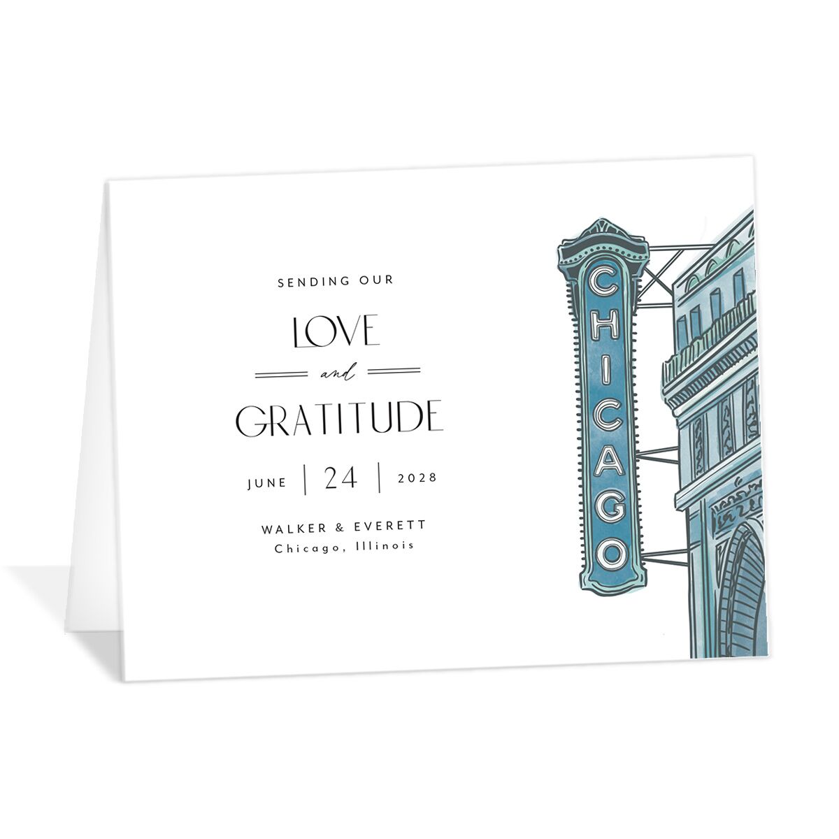 Watercolor Chicago Thank You Cards