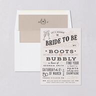 Western I Do BBQ Bridal Shower Invitations Taupe Signature Blank Standard