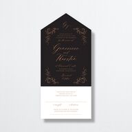 Dark Vintage Fantasy All-in-One Wedding Invitations Midnight Signature Light Both Recipient and Return Addresses No