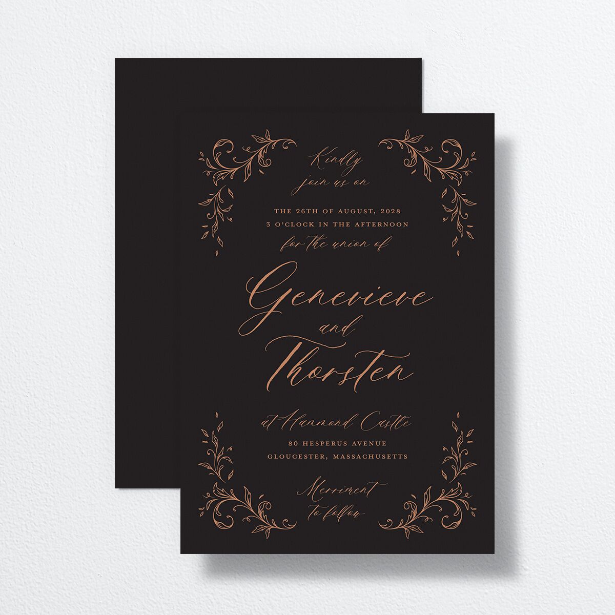 Dark Vintage Fantasy Wedding Invitations Midnight Signature No