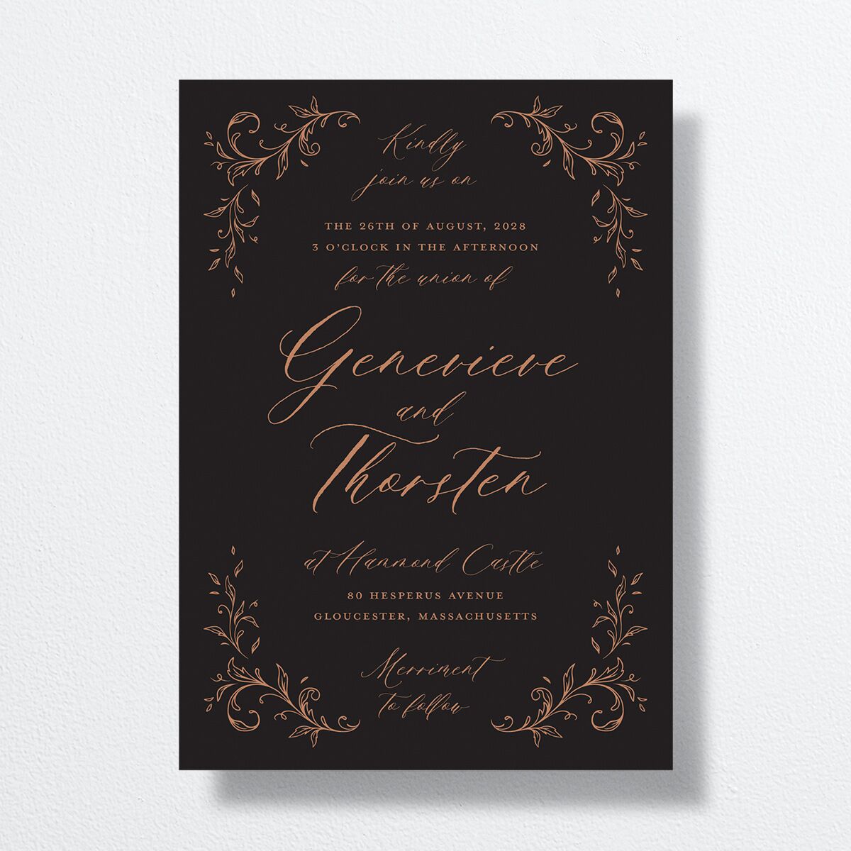 Dark Vintage Fantasy Wedding Invitations Midnight Signature No
