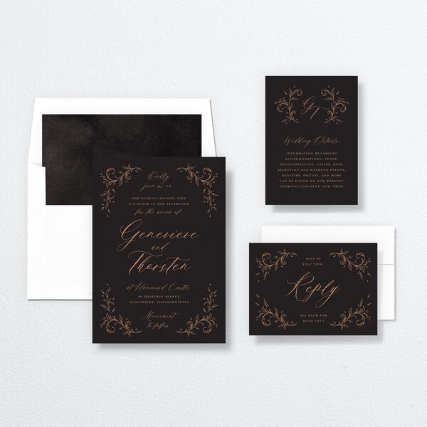 Dark Vintage Fantasy Wedding Invitations Midnight Signature No
