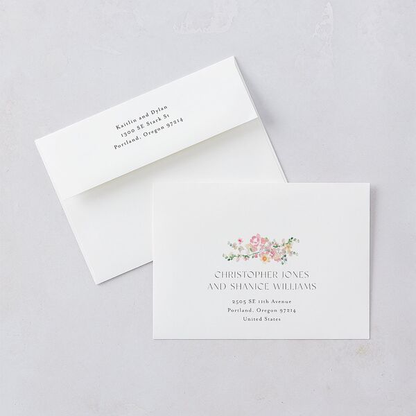 Pastel Flower Arch Foil Save the Date Cards Gold Pink Cotton Signature smooth Blank No Standard