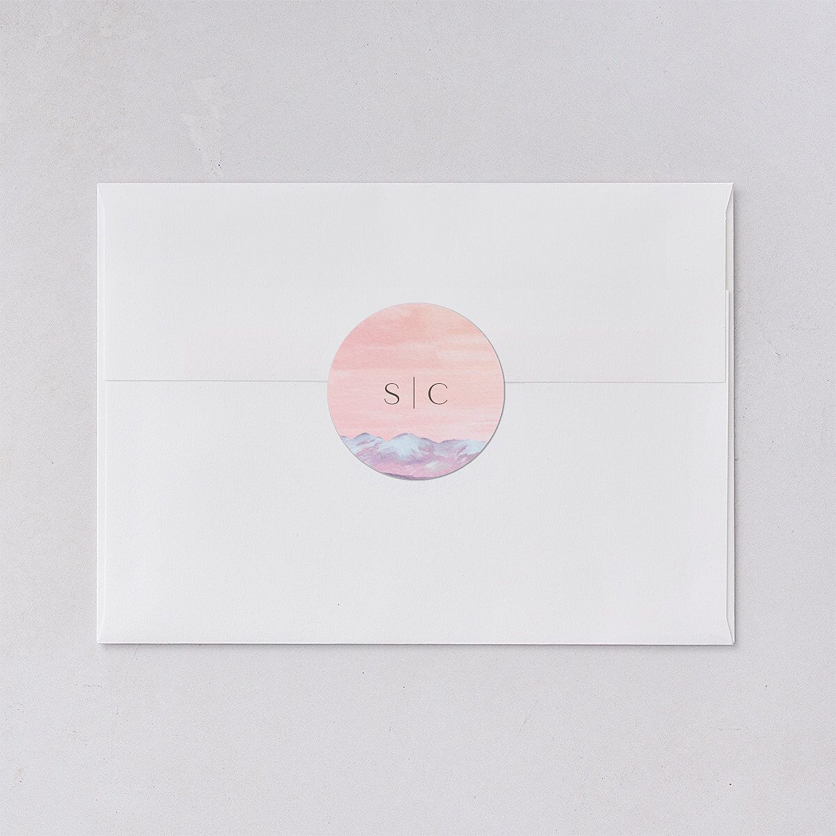 Scenic Denver Colorado Wedding Stickers Peach Pink