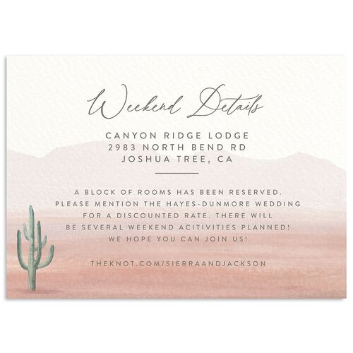 Painted Desert Wedding Enclosure Cards Dusty Rose Signature Standard