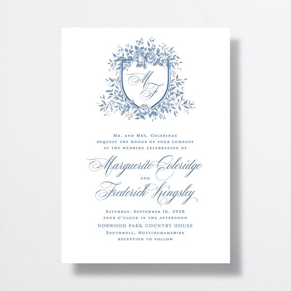 Elegant Rose Crest Wedding Invitations Sapphire Signature No