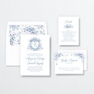 Elegant Rose Crest Wedding Invitations Sapphire Signature No
