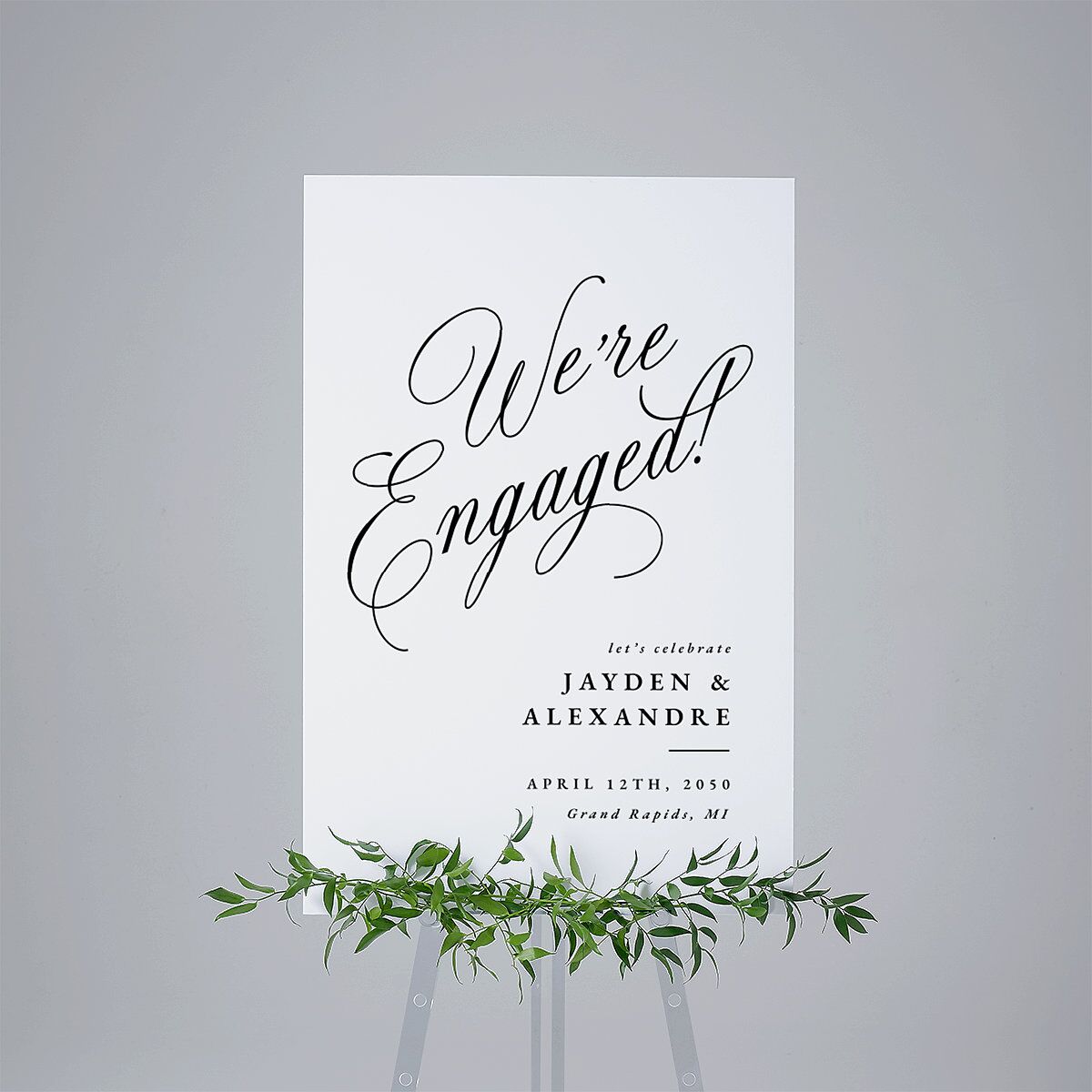 Elegant Engagement Party Calligraphy Standard Welcome Sign Large Champagne Standard Indoor Foam Core L Welcome