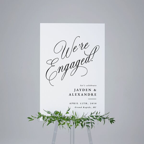 Elegant Engagement Party Calligraphy Standard Welcome Sign Large Champagne Standard Indoor Foam Core L Welcome