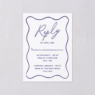 Hand Drawn Wavy Border Wedding Response Cards Sapphire Signature Standard