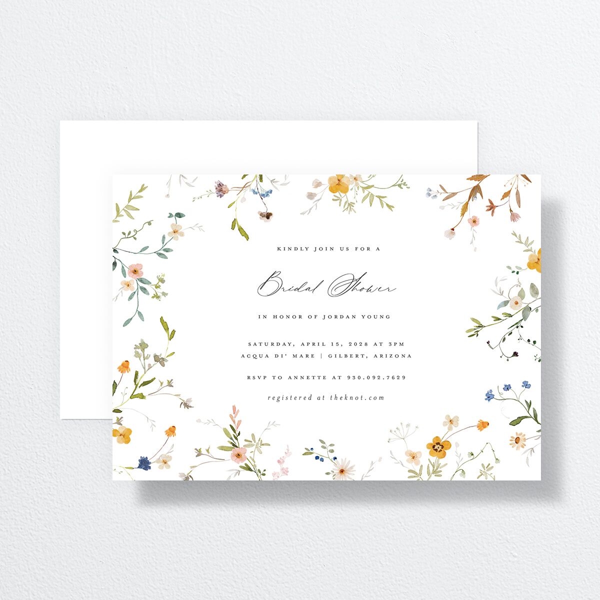 Dainty Wildflowers Bridal Shower Invitations Sunflower Signature Standard