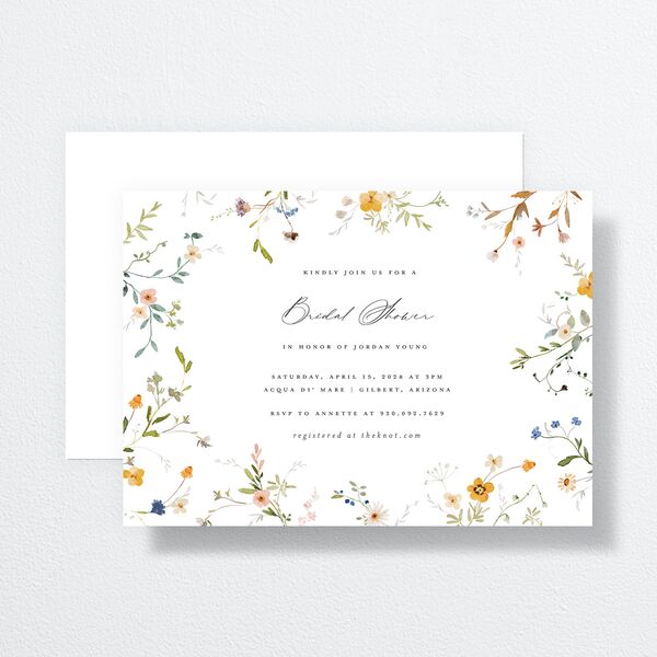 Dainty Wildflowers Bridal Shower Invitations Sunflower Signature Standard