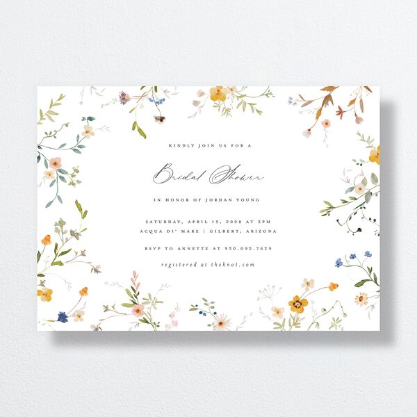 Dainty Wildflowers Bridal Shower Invitations Sunflower Signature Standard