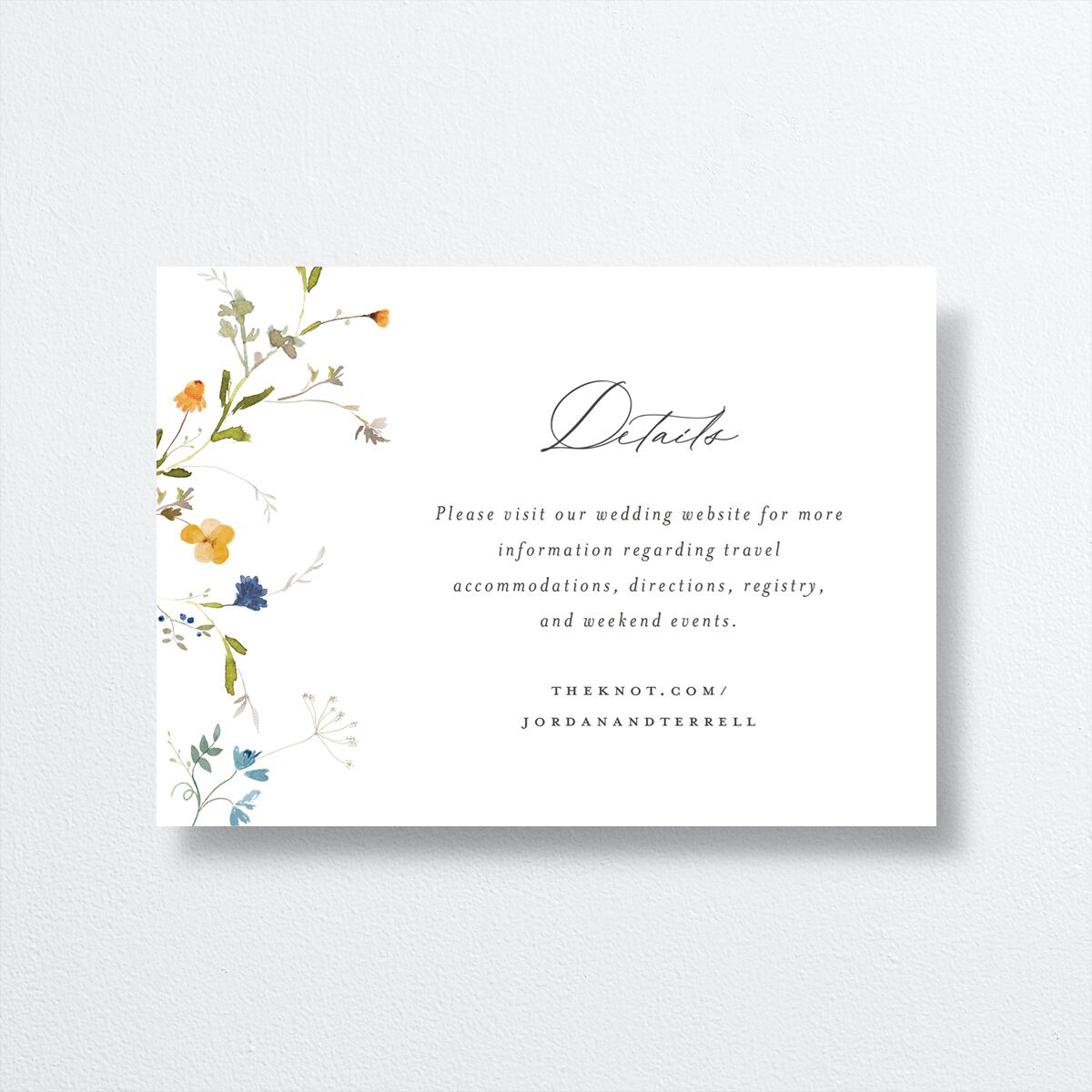 Dainty Wildflowers Wedding Enclosure Cards — view 1