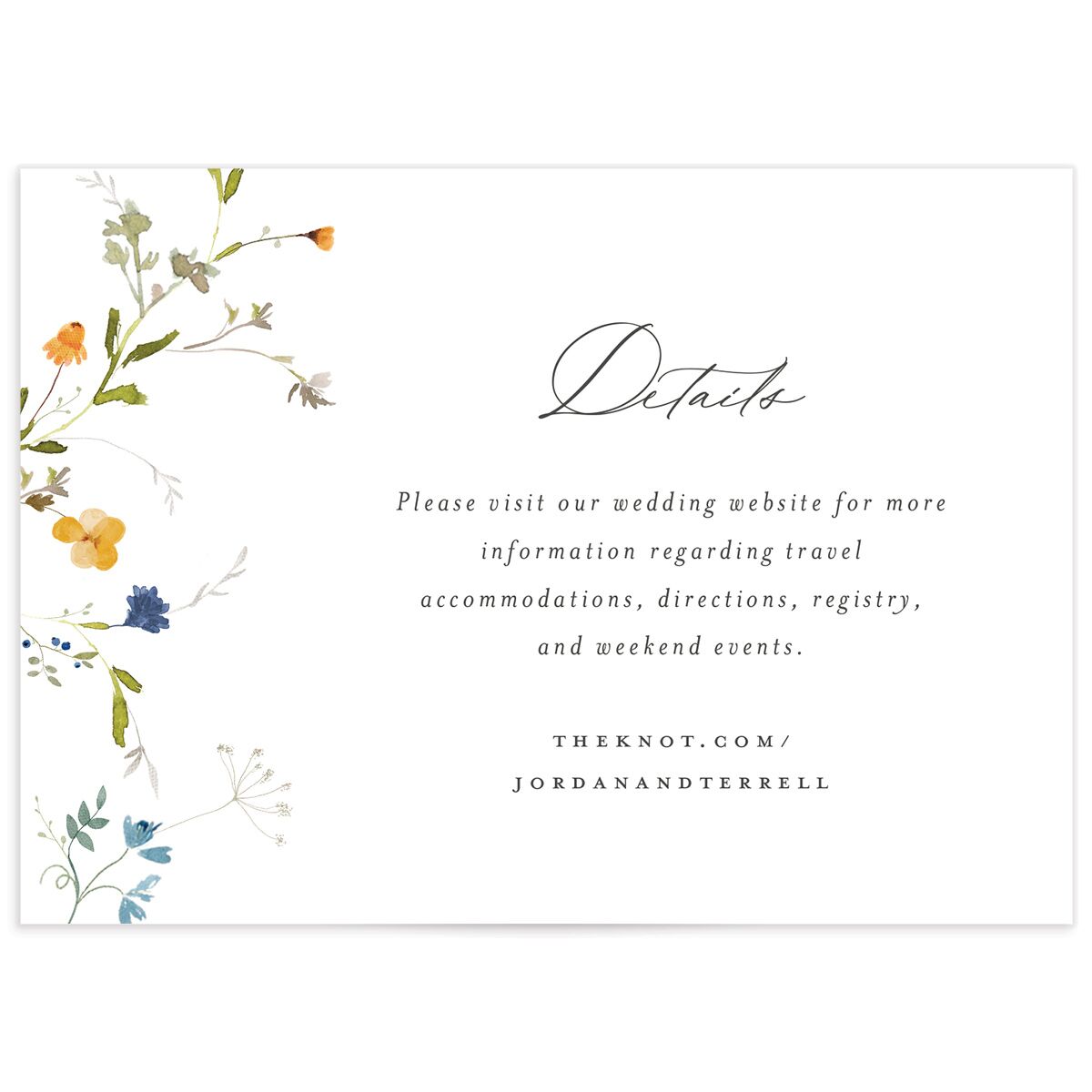 Dainty Wildflowers Wedding Enclosure Cards