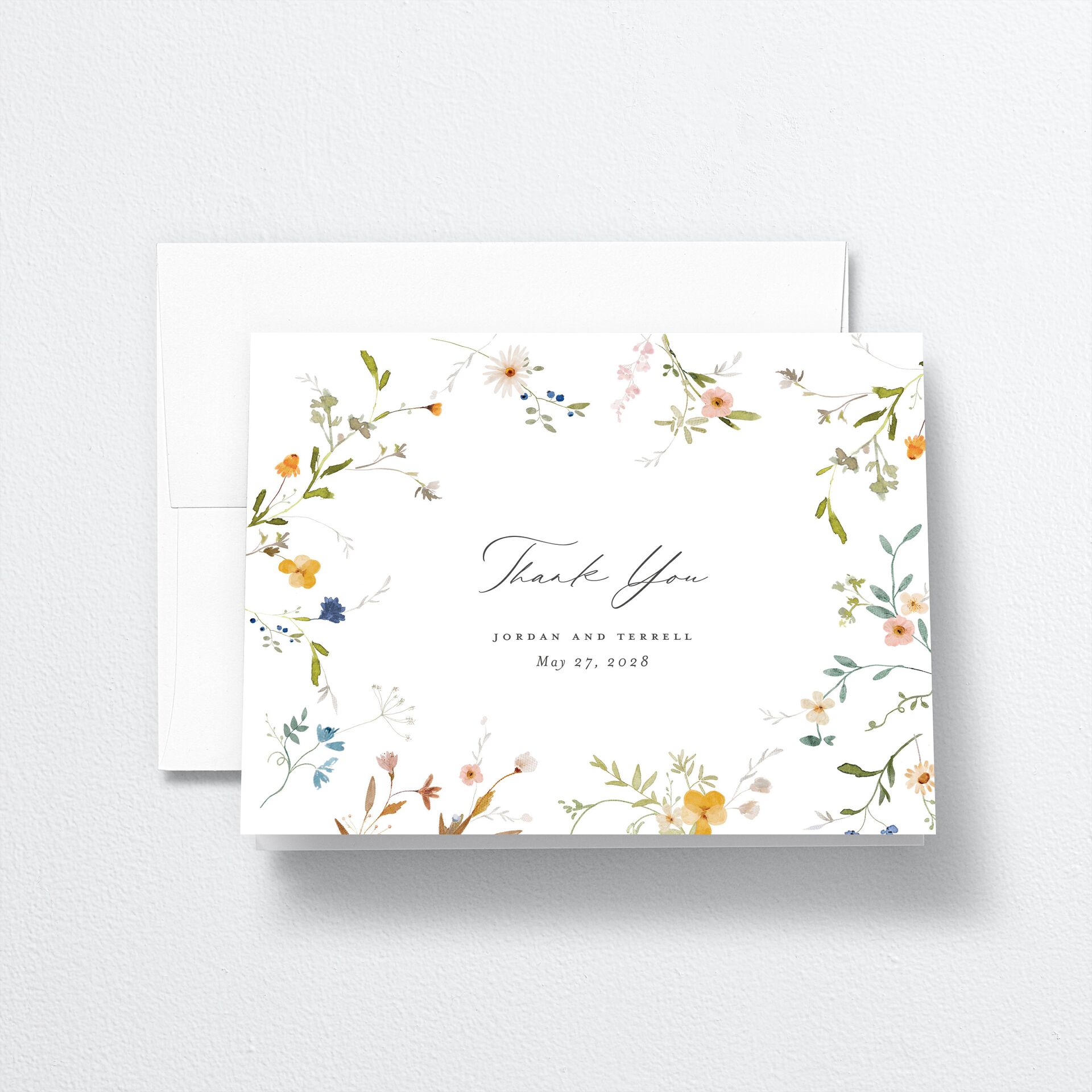 Dainty Wildflowers Thank You Cards — view 1
