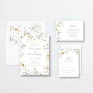 Dainty Wildflowers Wedding Invitations Sunflower Signature No Standard