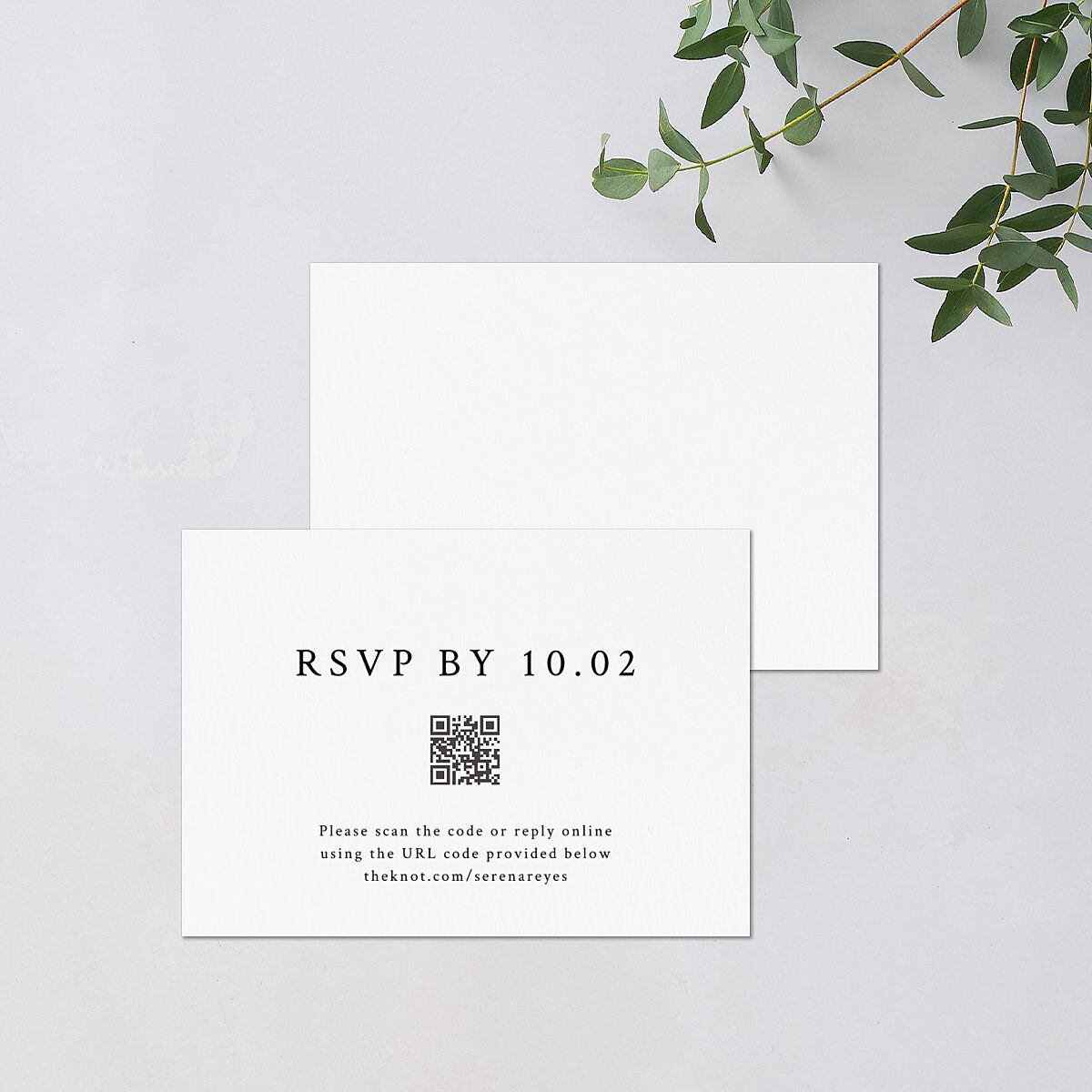 Captured Love QR Code RSVP Cards Pure White Signature Standard