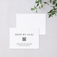 Captured Love QR Code RSVP Cards Pure White Signature Standard