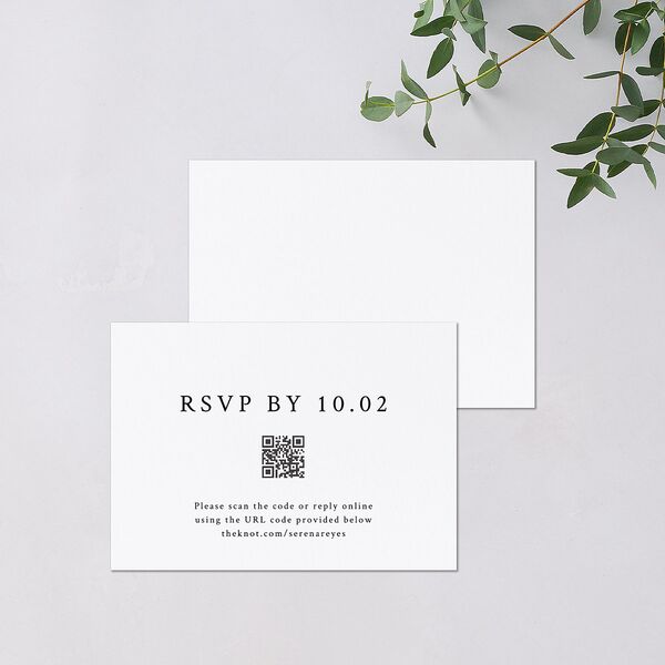 Captured Love QR Code RSVP Cards Pure White Signature Standard