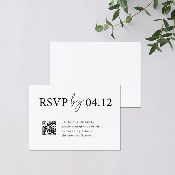 Nothing Fancy QR Code RSVP Cards Pure White Signature Standard