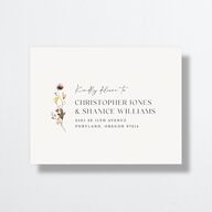 Simple Bohemian Wildflowers All-in-One Wedding Invitations Cotton No Signature Light Both Recipient and Return Addresses