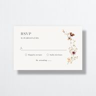 Simple Bohemian Wildflowers All-in-One Wedding Invitations Cotton No Signature Light Both Recipient and Return Addresses
