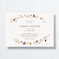 Simple Bohemian Wildflowers Bridal Shower Invitations Cotton Signature