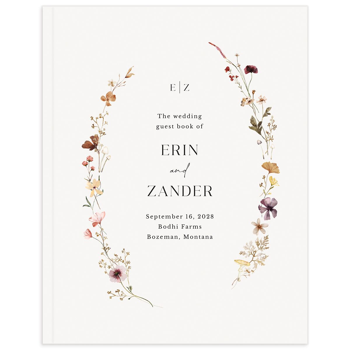 Simple Bohemian Wildflowers Guest Books