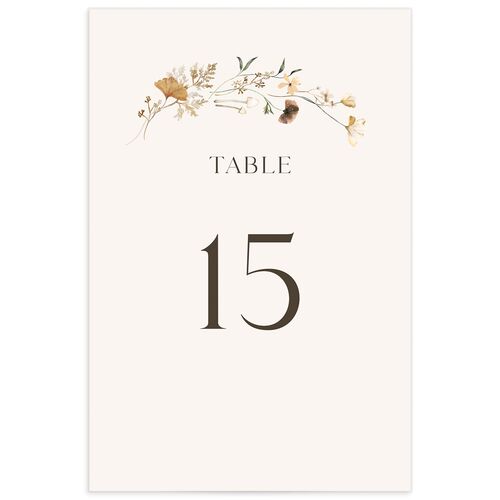 Simple Bohemian Wildflowers Table Numbers Linen Pearlescent