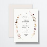 Simple Bohemian Wildflowers Wedding Invitations Cotton No Signature