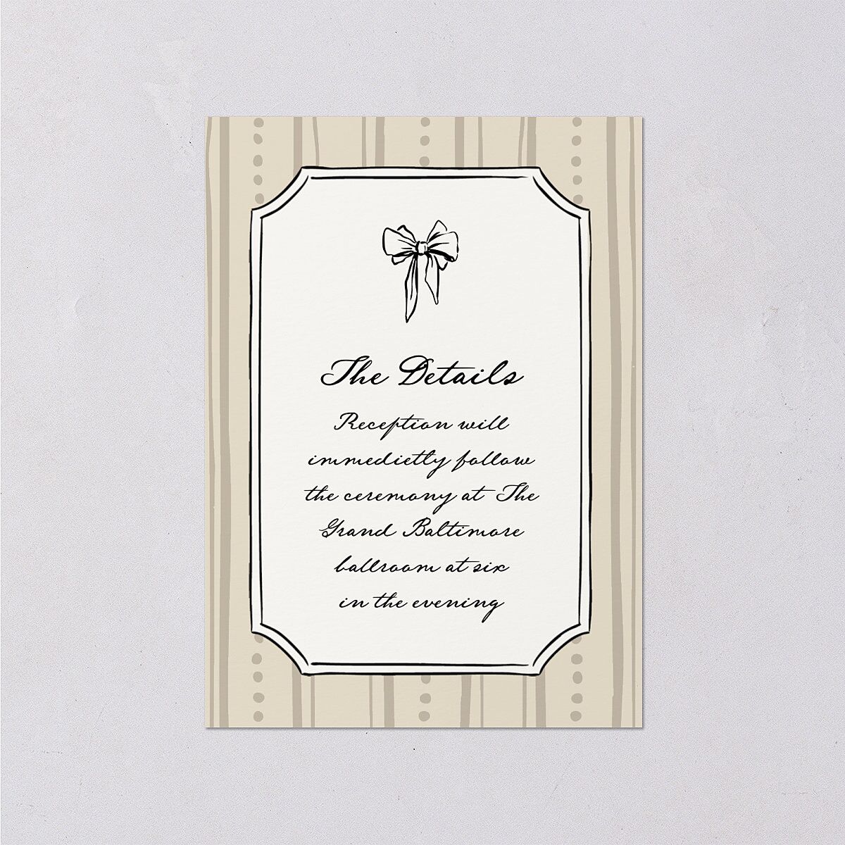 Vintage Candelabra with Bow Wedding Enclosure Cards Bisque Signature Standard