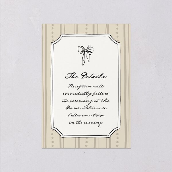 Vintage Candelabra with Bow Wedding Enclosure Cards Bisque Signature Standard