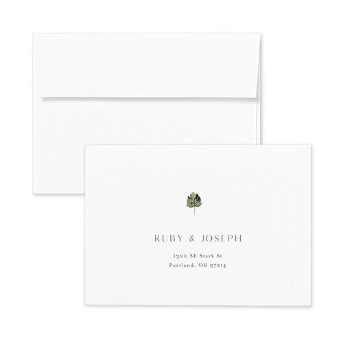 Dainty Monogram Response Card Envelopes Terracotta Dusty Blue Return Address Signature Standard