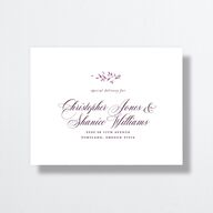 Formal Opulent Frame All-in-One Wedding Invitations Bordeaux No Signature Light Both Recipient and Return Addresses